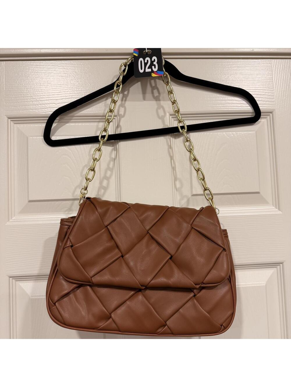 #23 JULES KAE | brown purse shoulder bag with gold chain strap
